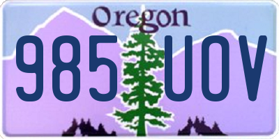 OR license plate 985UOV