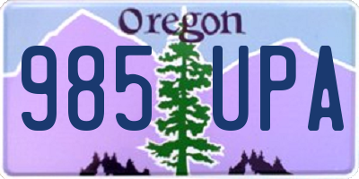 OR license plate 985UPA