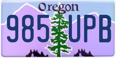 OR license plate 985UPB