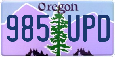 OR license plate 985UPD