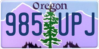 OR license plate 985UPJ