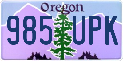 OR license plate 985UPK
