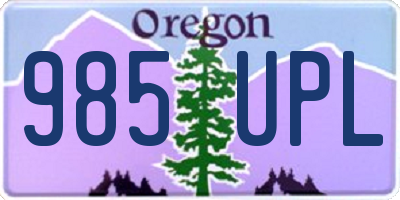 OR license plate 985UPL
