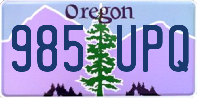 OR license plate 985UPQ