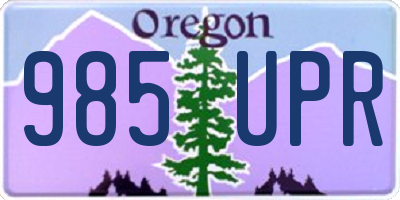 OR license plate 985UPR