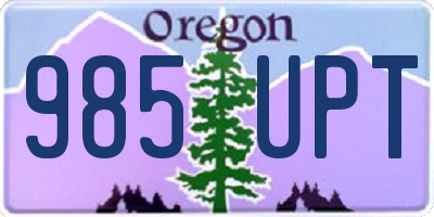OR license plate 985UPT