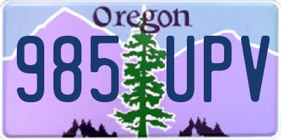 OR license plate 985UPV