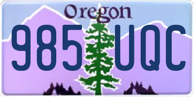 OR license plate 985UQC