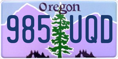 OR license plate 985UQD