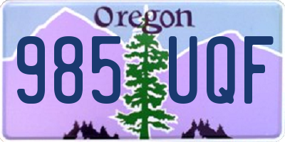 OR license plate 985UQF