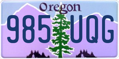 OR license plate 985UQG