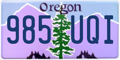 OR license plate 985UQI