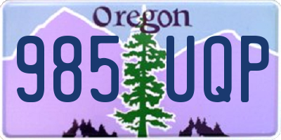 OR license plate 985UQP