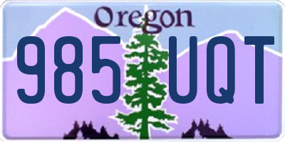 OR license plate 985UQT