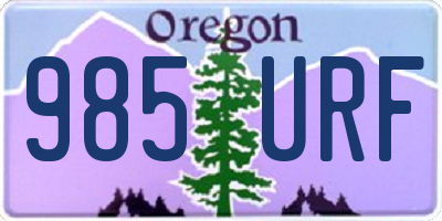 OR license plate 985URF