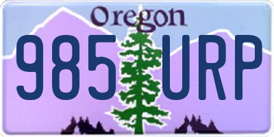 OR license plate 985URP