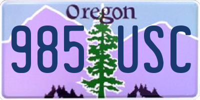OR license plate 985USC