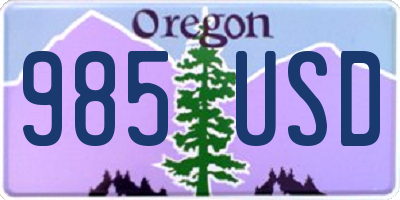 OR license plate 985USD