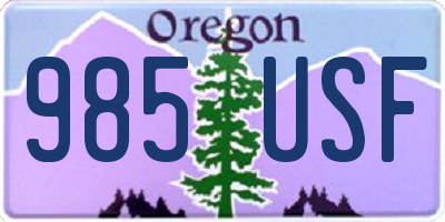 OR license plate 985USF
