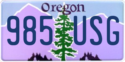OR license plate 985USG