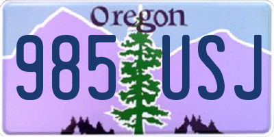 OR license plate 985USJ