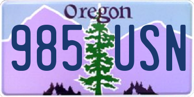 OR license plate 985USN