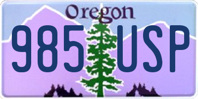 OR license plate 985USP