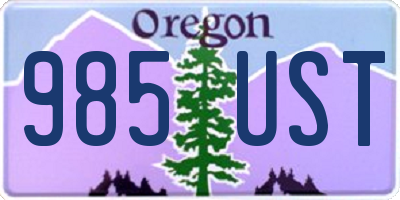 OR license plate 985UST