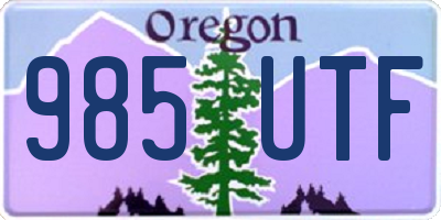 OR license plate 985UTF