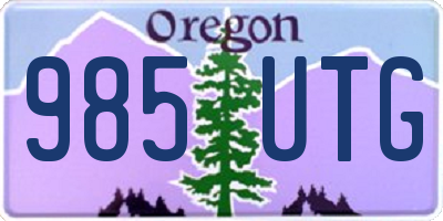 OR license plate 985UTG