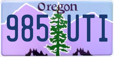 OR license plate 985UTI