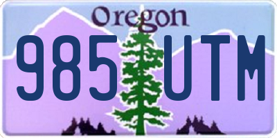 OR license plate 985UTM