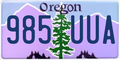OR license plate 985UUA