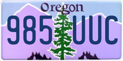OR license plate 985UUC