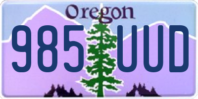 OR license plate 985UUD