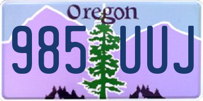 OR license plate 985UUJ