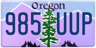 OR license plate 985UUP