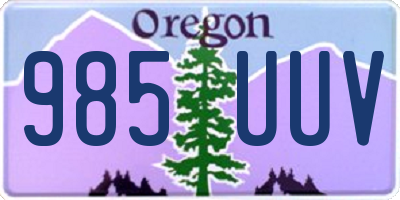 OR license plate 985UUV