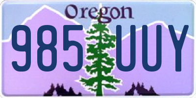 OR license plate 985UUY