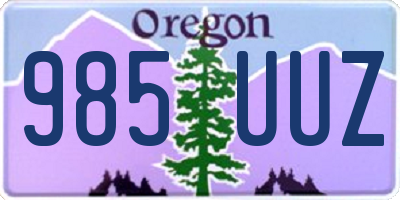OR license plate 985UUZ