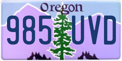 OR license plate 985UVD