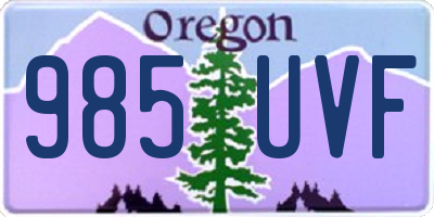 OR license plate 985UVF