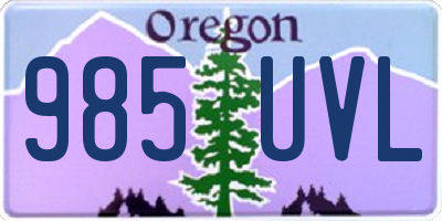 OR license plate 985UVL