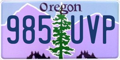 OR license plate 985UVP
