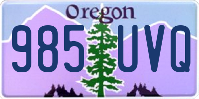 OR license plate 985UVQ