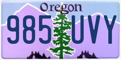 OR license plate 985UVY