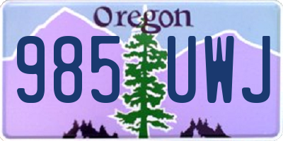 OR license plate 985UWJ
