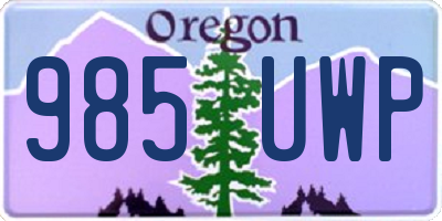 OR license plate 985UWP