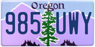 OR license plate 985UWY