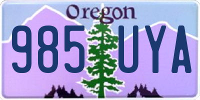OR license plate 985UYA